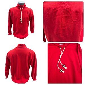 Vintage Peter Popovitch Nautical Red Embossed Fashion Tee Women's Size S/M